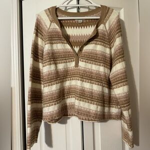 American Eagle Printed Button Up Sweater